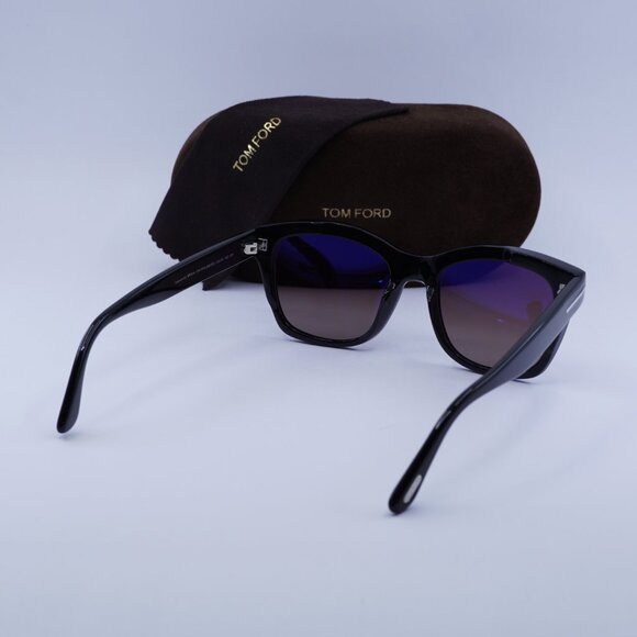 Tom Ford Lauren-02 FT0614 01H Square Sunglasses - Black/Burgundy Polarized - Picture 9 of 9